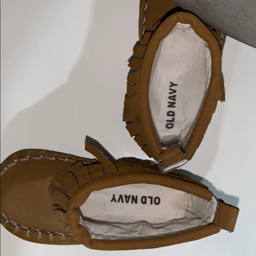 Old navy boho fringe High top faux suede boots tan 6-12 months